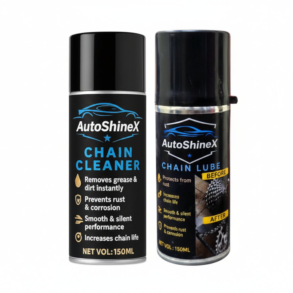 AutoShineX Chain Lube + Chain Cleaner Combo