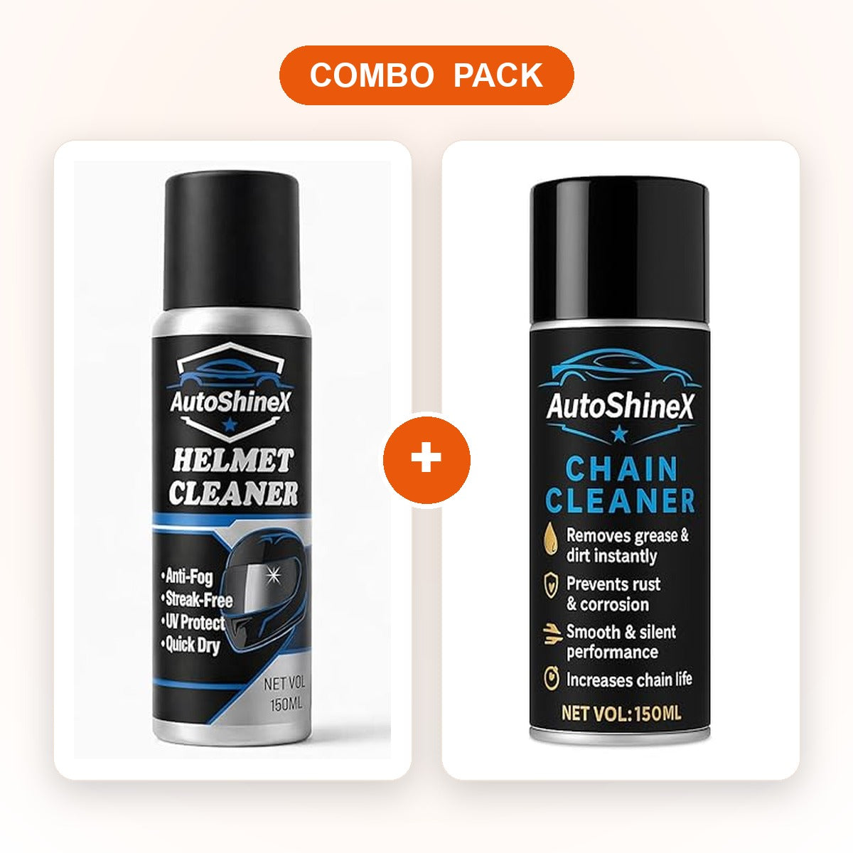 AutoShineX Helmet Cleaner + Chain Cleaner Combo