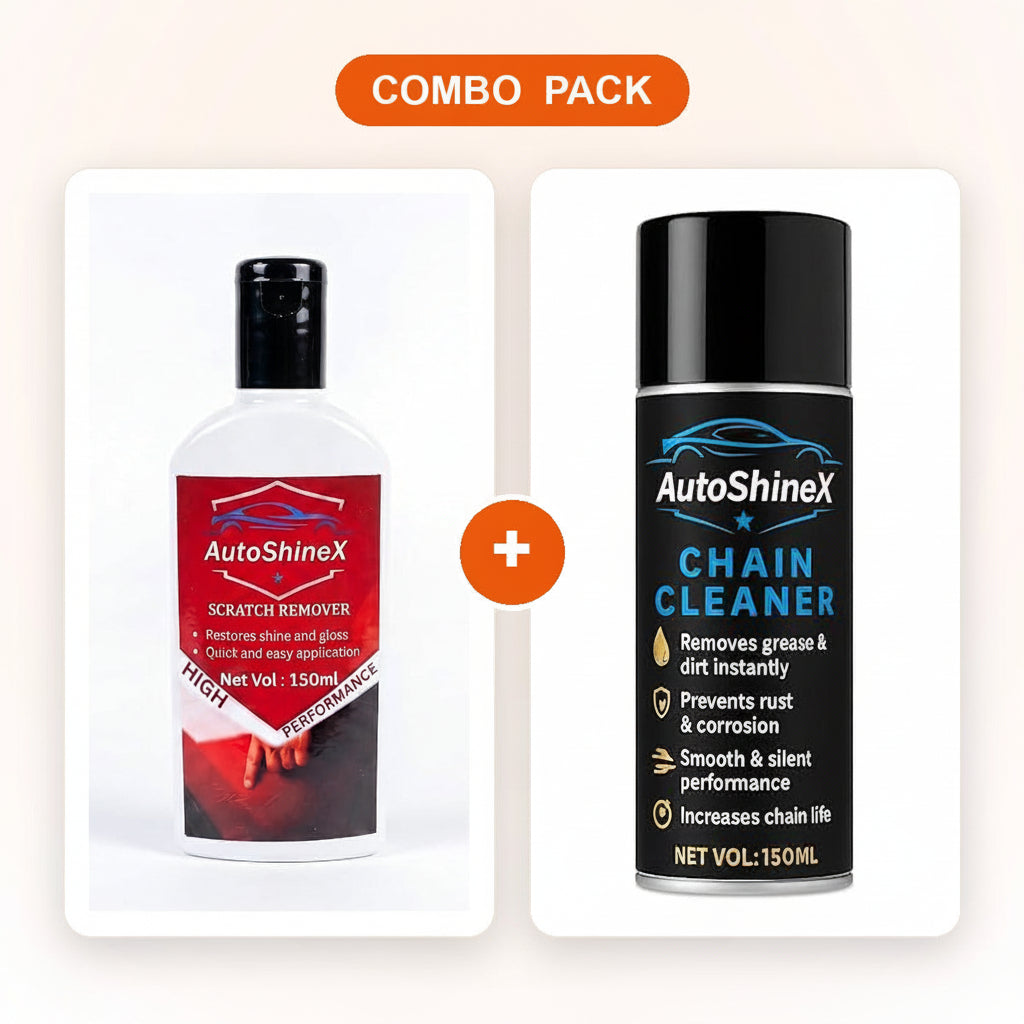 AutoShineX Scratch Remover + Chain Cleaner Combo