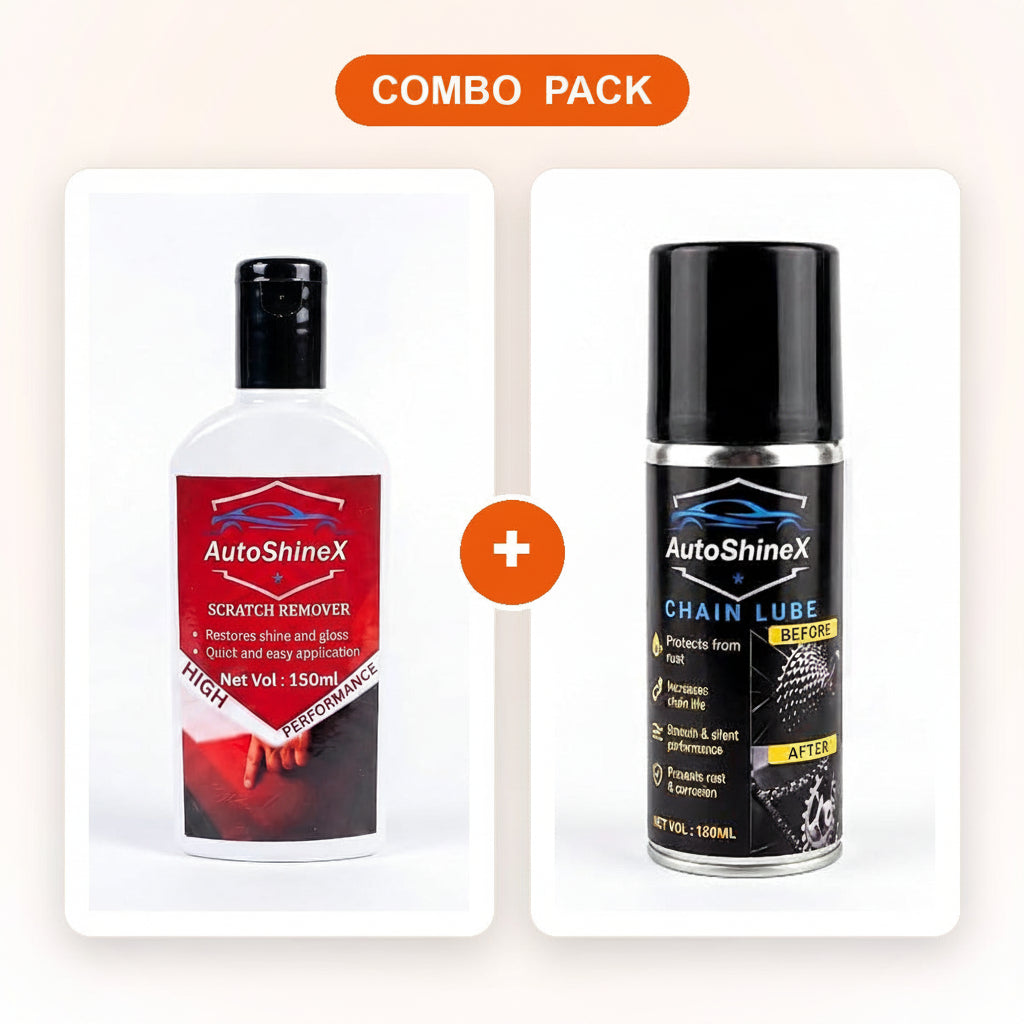AutoShineX Scratch Remover + Chain Lube Combo