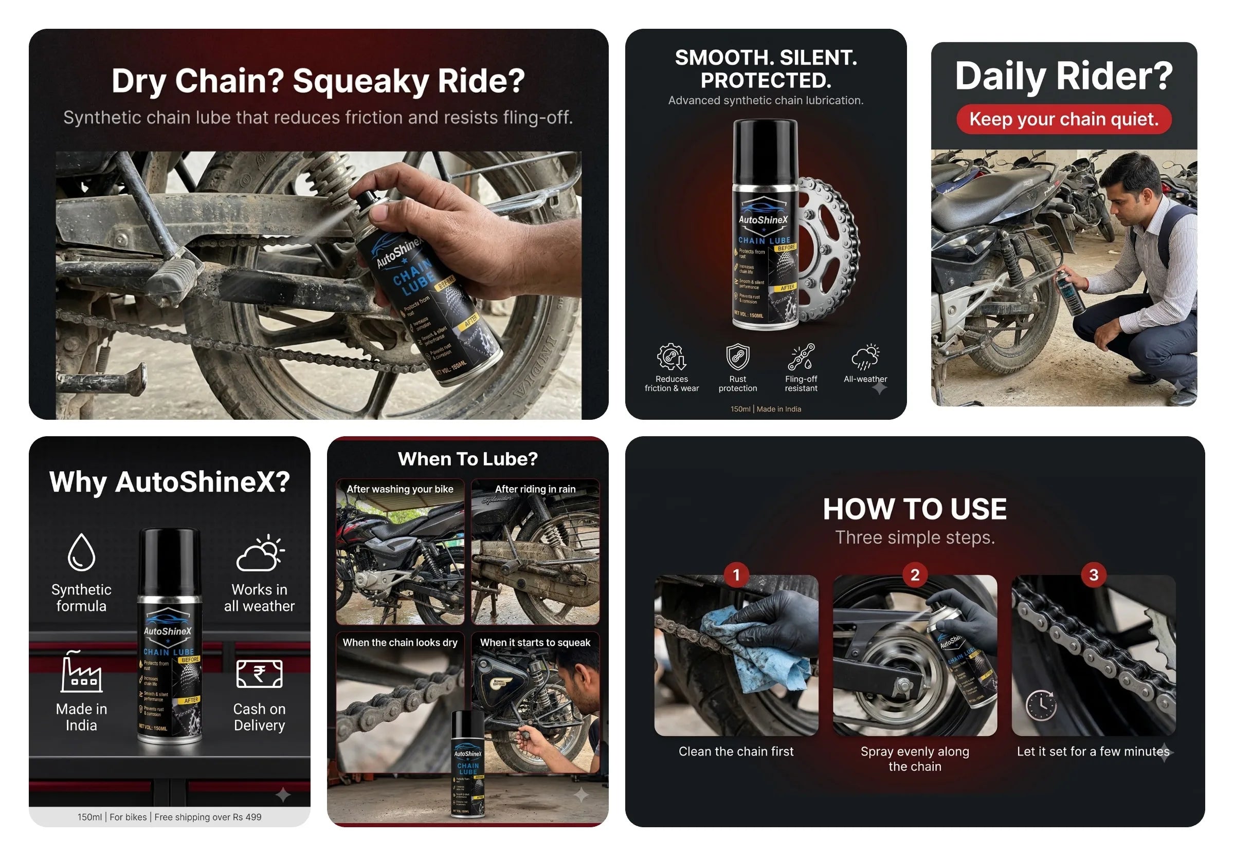 AutoShineX Chain Lube (150ml) — what it does, where it works, and how to use it in three steps