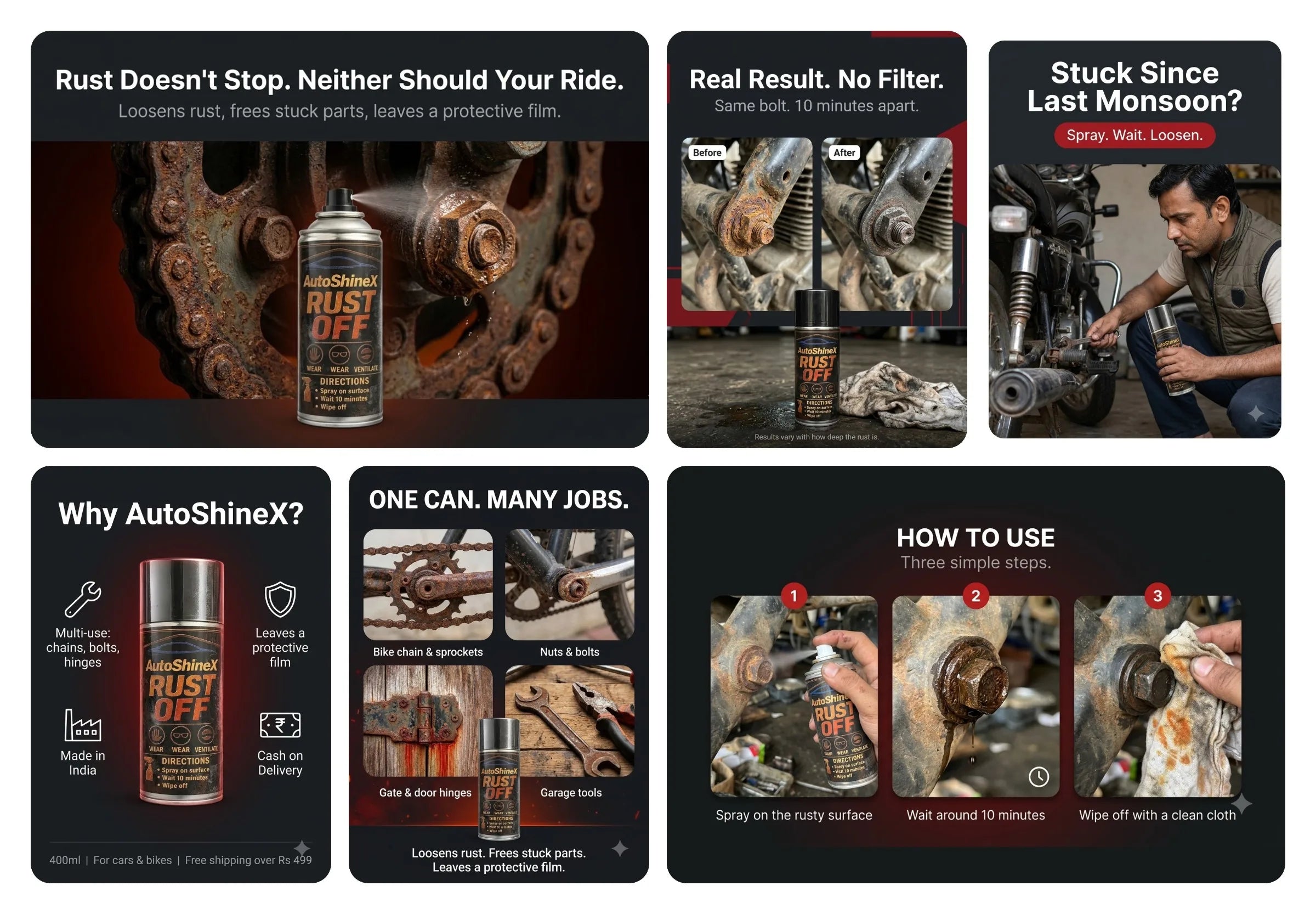 AutoShineX Rust Off (400ml) — what it does, where it works, and how to use it in three steps